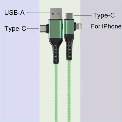 Mobile   60W 4 In 1 USB Fast Charging Cable All Compatible USB C Mobile Phones, USB Type C Tablet Charging Cable