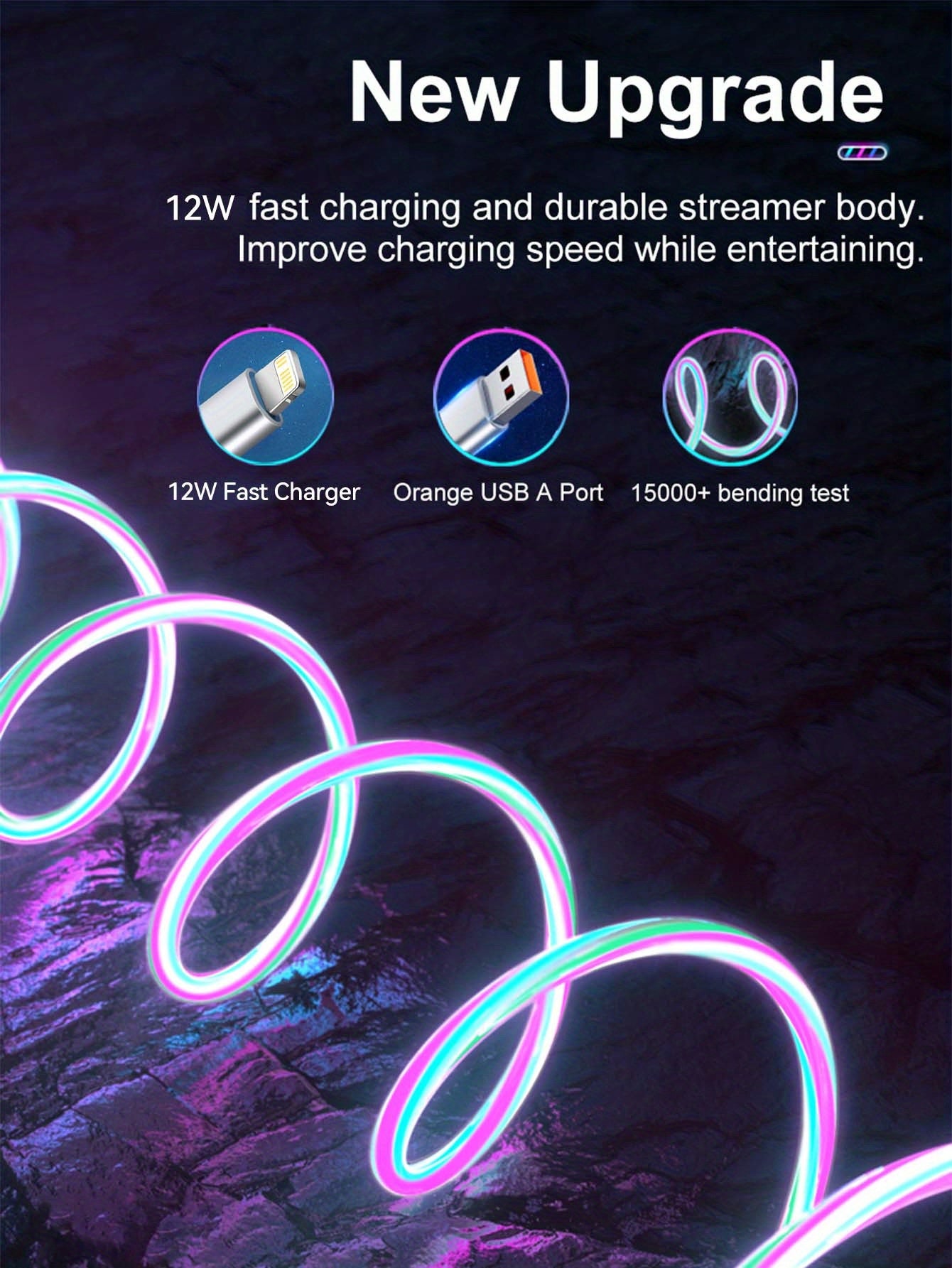 Mobile collection  MFi Fast Charging LED Light up Charger Cable for iPhone, USB A to iOS, Compatible with iPhone 14 13 Pro Max 12 Mini 11 X XS XR 8 7P 6S 5S, iPad, iPod Touch, and More