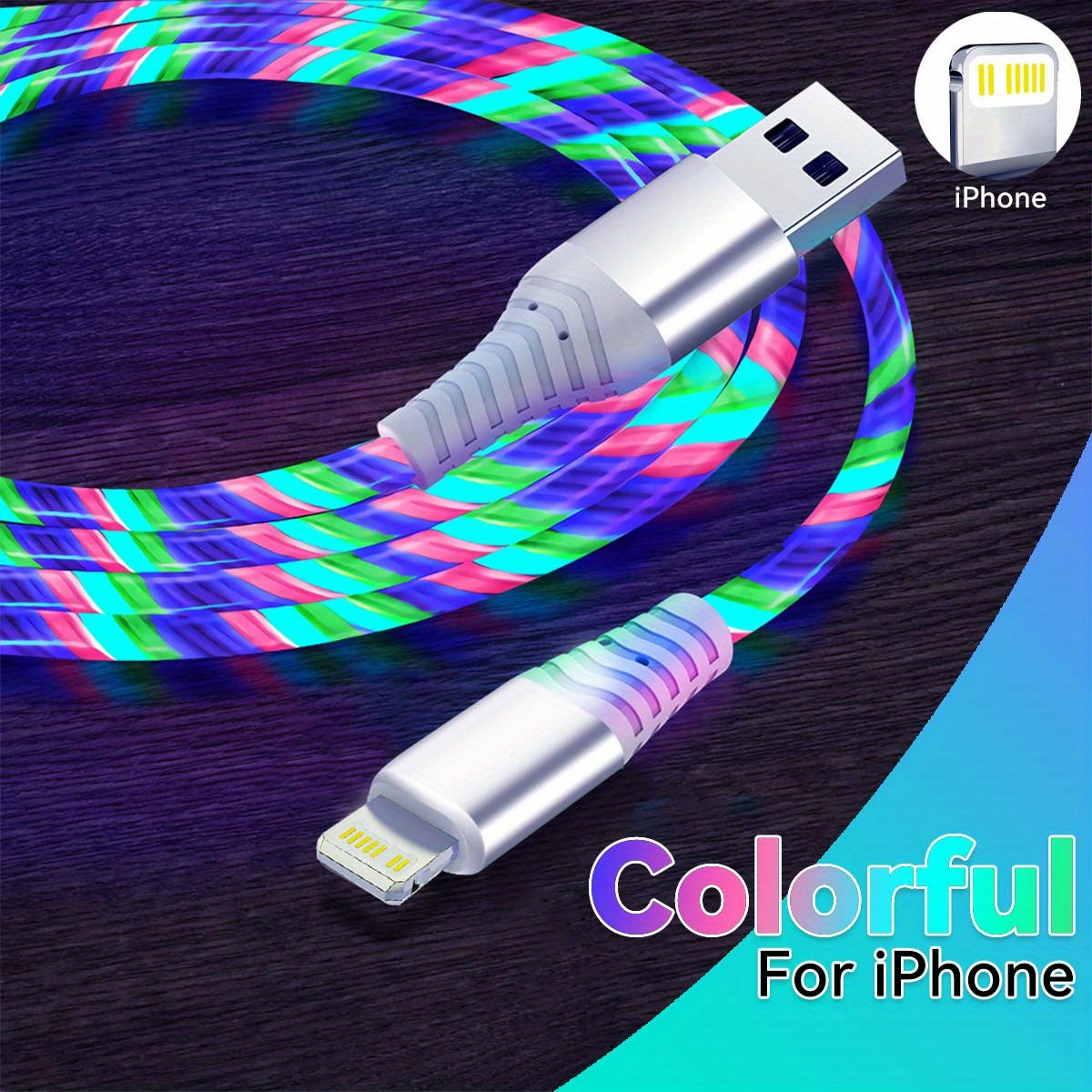 Mobile collection  MFi Fast Charging LED Light up Charger Cable for iPhone, USB A to iOS, Compatible with iPhone 14 13 Pro Max 12 Mini 11 X XS XR 8 7P 6S 5S, iPad, iPod Touch, and More