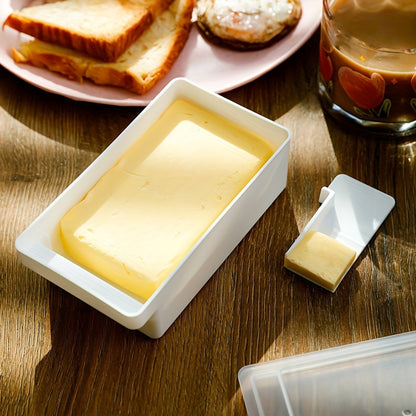 Kitchen   Versatile Butter & Cheese Storage Box with Lid - Perfect for Freshness, Slicing, and Seasoning Organization in Your Kitchen