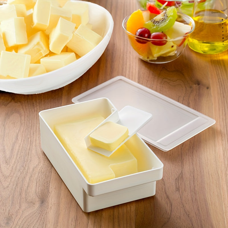 Kitchen   Versatile Butter & Cheese Storage Box with Lid - Perfect for Freshness, Slicing, and Seasoning Organization in Your Kitchen