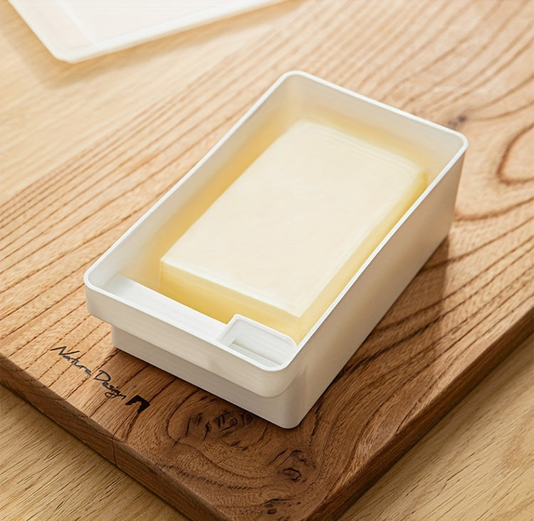 Kitchen   Versatile Butter & Cheese Storage Box with Lid - Perfect for Freshness, Slicing, and Seasoning Organization in Your Kitchen