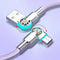 Mobile  Double Bend Rotating Fast Charging Type-C Data Cable with Light