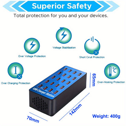 Mobile  Bala baxer USB Charger Station, 20 Ports 100W/20A Desktop USB Charging Station For Multiple Devices