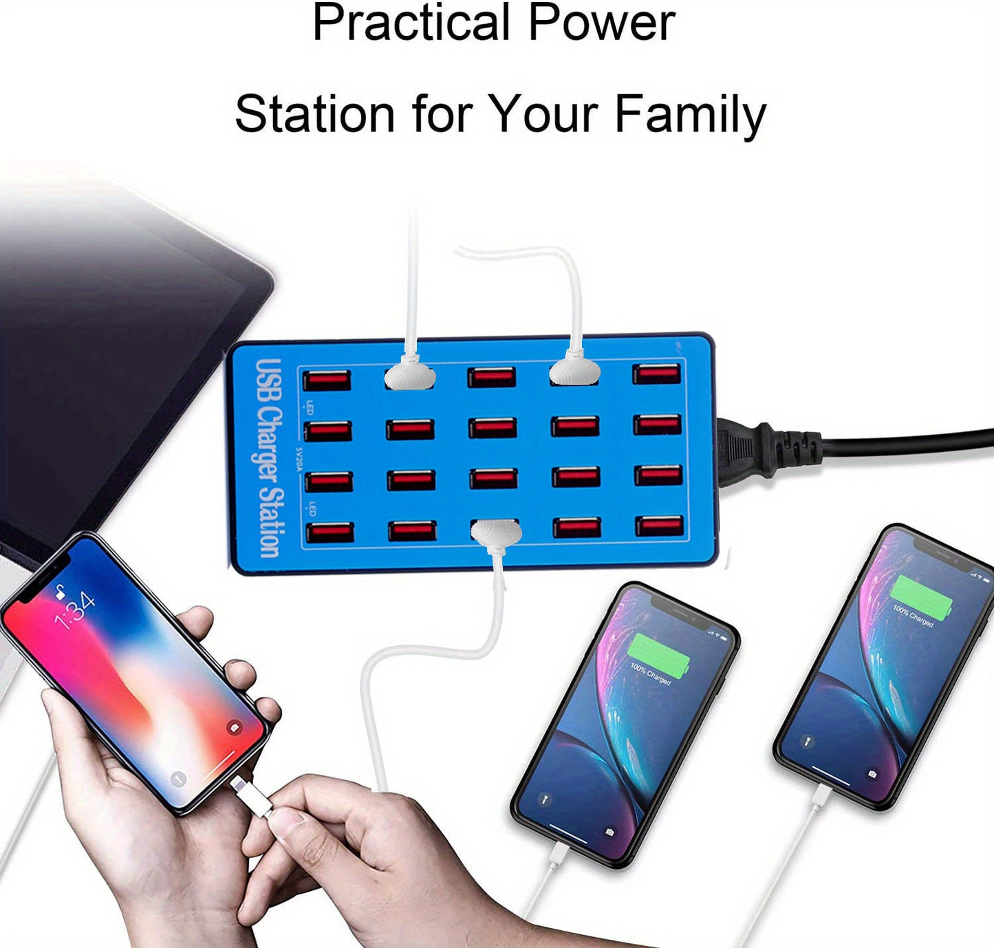 Mobile  Bala baxer USB Charger Station, 20 Ports 100W/20A Desktop USB Charging Station For Multiple Devices