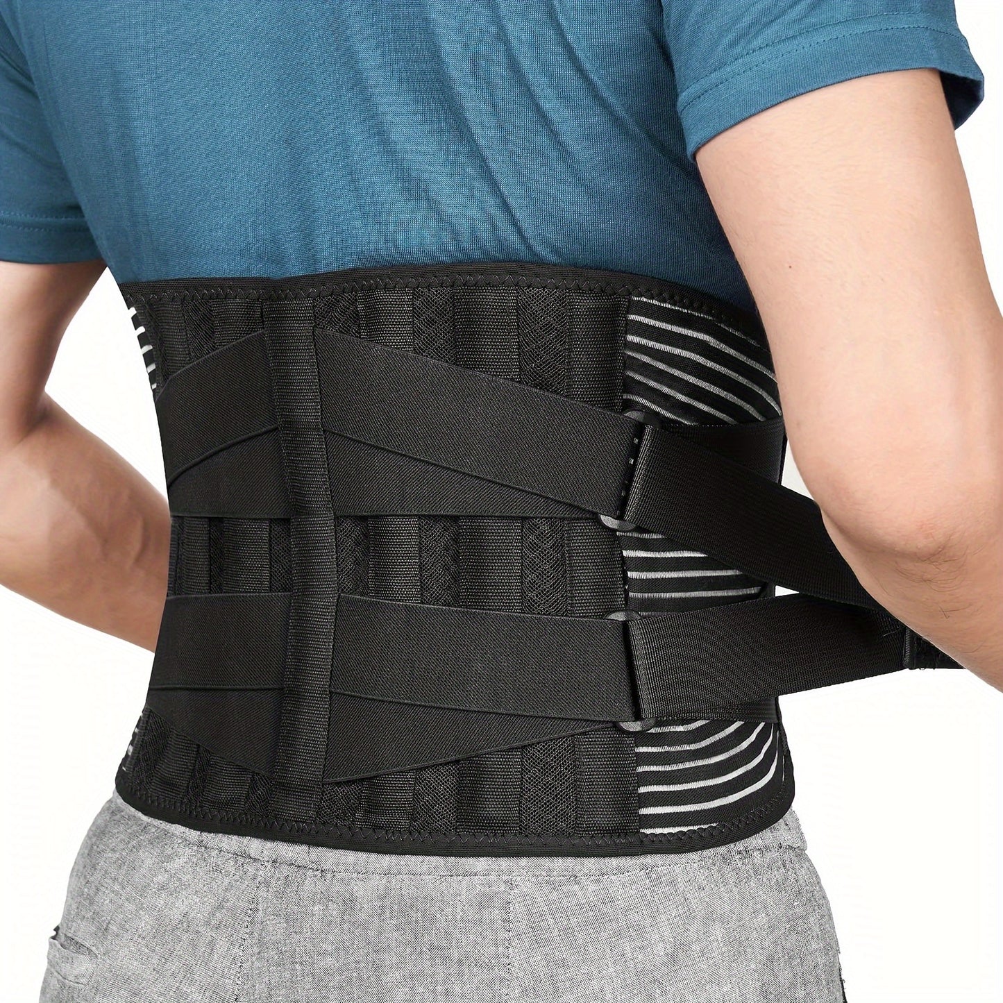 Outdoor  Health collection Ultra Comfort Adjustable Lumbar Support Belt with 6 Sturdy Stays - Breathable Back Brace