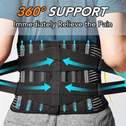 Outdoor  Health collection Ultra Comfort Adjustable Lumbar Support Belt with 6 Sturdy Stays - Breathable Back Brace