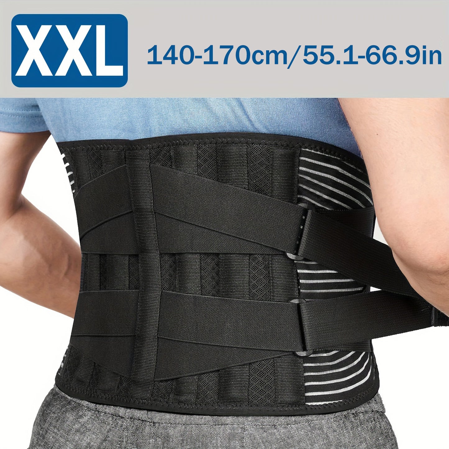 Outdoor  Health collection Ultra Comfort Adjustable Lumbar Support Belt with 6 Sturdy Stays - Breathable Back Brace