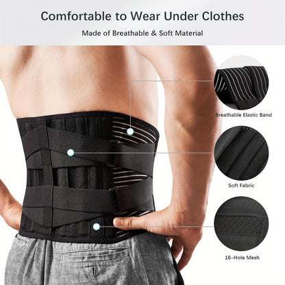 Outdoor  Health collection Ultra Comfort Adjustable Lumbar Support Belt with 6 Sturdy Stays - Breathable Back Brace