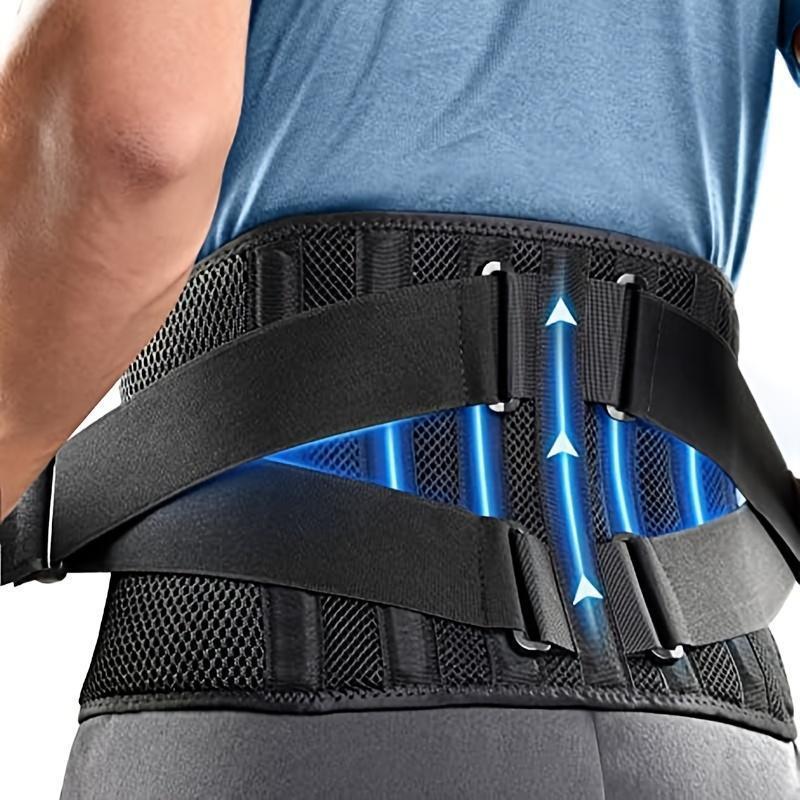 Outdoor  Health collection Ultra Comfort Adjustable Lumbar Support Belt with 6 Sturdy Stays - Breathable Back Brace