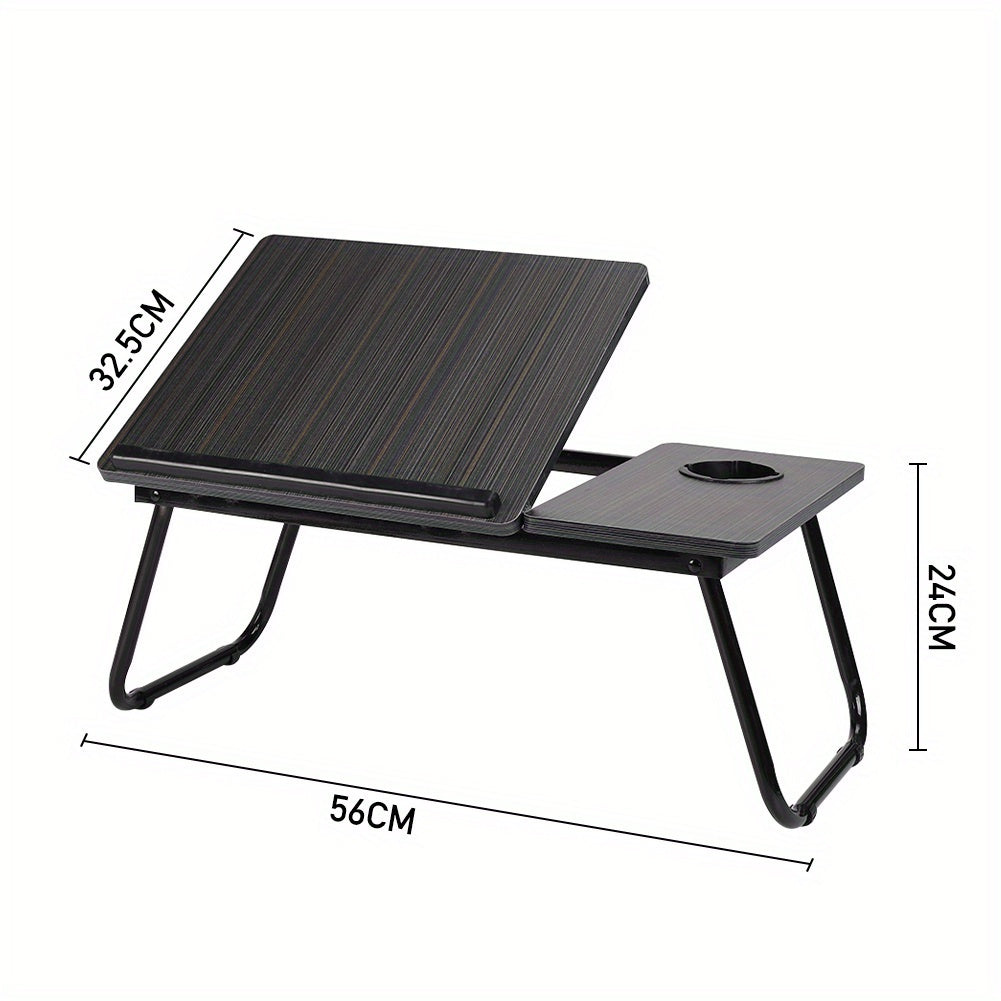 Furniture  Notebook Table Portable Folding Laptop Tablet Stand Lap Desk 5 Gear Tilt Level Adjustable Desktop with Cup Holder over the BedLazy Table Breakfast Tray Study Reading Desk 58.55*32.51*24.0cm