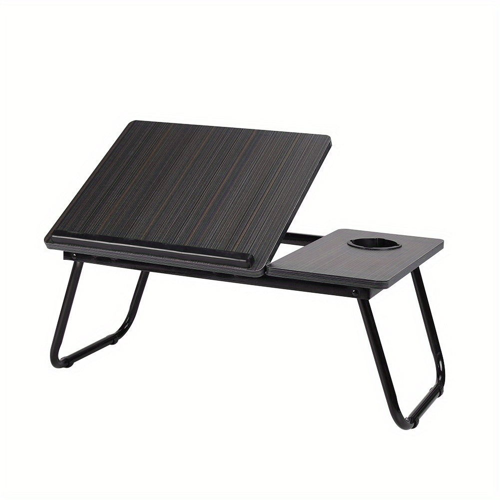 Furniture  Notebook Table Portable Folding Laptop Tablet Stand Lap Desk 5 Gear Tilt Level Adjustable Desktop with Cup Holder over the BedLazy Table Breakfast Tray Study Reading Desk 58.55*32.51*24.0cm