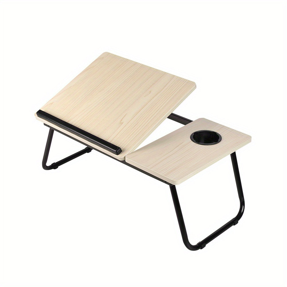 Furniture  Notebook Table Portable Folding Laptop Tablet Stand Lap Desk 5 Gear Tilt Level Adjustable Desktop with Cup Holder over the BedLazy Table Breakfast Tray Study Reading Desk 58.55*32.51*24.0cm