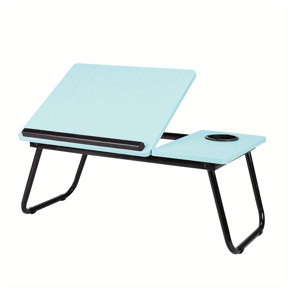 Furniture  Notebook Table Portable Folding Laptop Tablet Stand Lap Desk 5 Gear Tilt Level Adjustable Desktop with Cup Holder over the BedLazy Table Breakfast Tray Study Reading Desk 58.55*32.51*24.0cm