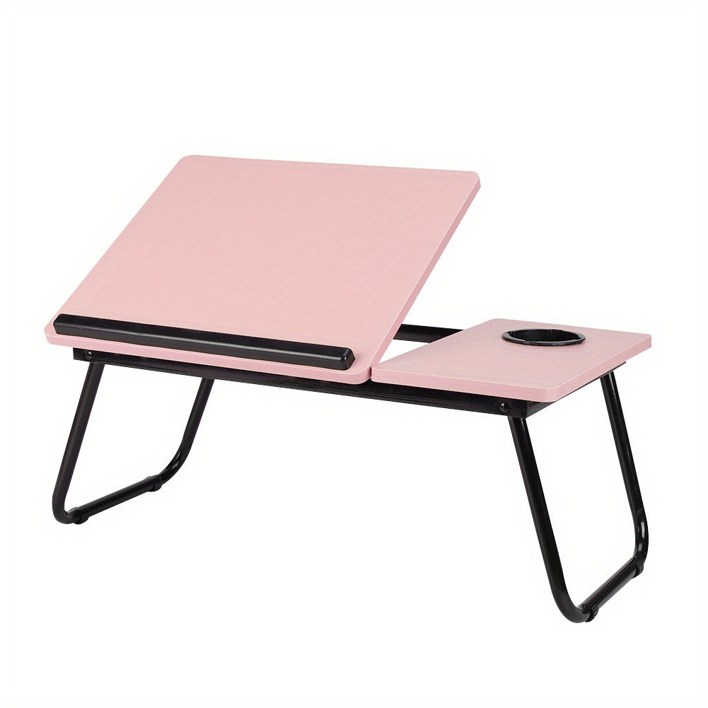 Furniture  Notebook Table Portable Folding Laptop Tablet Stand Lap Desk 5 Gear Tilt Level Adjustable Desktop with Cup Holder over the BedLazy Table Breakfast Tray Study Reading Desk 58.55*32.51*24.0cm