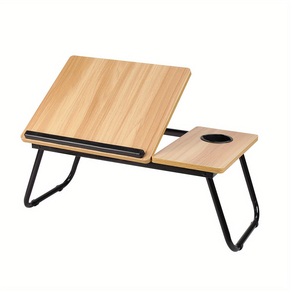 Furniture  Notebook Table Portable Folding Laptop Tablet Stand Lap Desk 5 Gear Tilt Level Adjustable Desktop with Cup Holder over the BedLazy Table Breakfast Tray Study Reading Desk 58.55*32.51*24.0cm