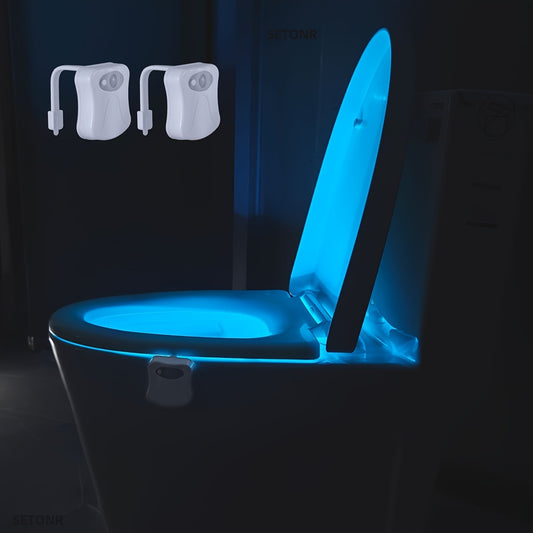 Bathroom  16-Color LED Toilet Night Light with Motion Sensor - Easy Install, Energy-Saving Bathroom Illumination, Perfect Gift for Home Decor