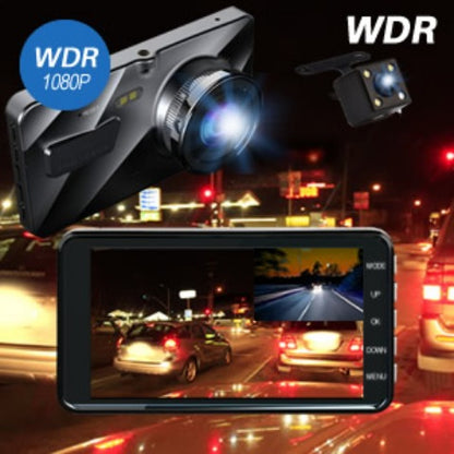 Car  Dash Cam Front and Rear 1080P Full HD Dual Dash Camera In Car Camera Dashboard Camera Dashcam for Cars 170 Wide Angle HDR with 4.0" Touchscreen LCD Display Night Vision Motion Detection and G-sensor, With 32GB Card