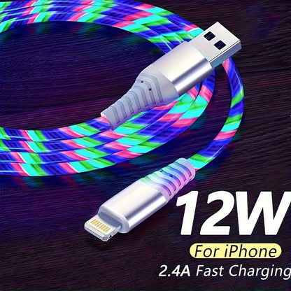 Mobile collection  MFi Fast Charging LED Light up Charger Cable for iPhone, USB A to iOS, Compatible with iPhone 14 13 Pro Max 12 Mini 11 X XS XR 8 7P 6S 5S, iPad, iPod Touch, and More