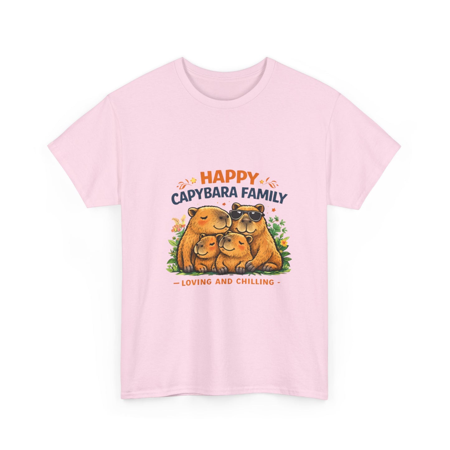 Happy Capybara Family T Shirt