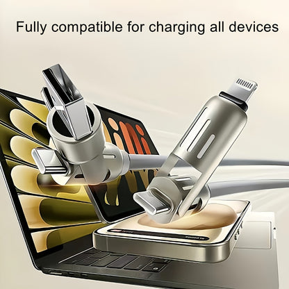 Mobile  Ultra-Fast 100W 4-in-1 USB-C Cable - PD Super Charging, Data Sync, Silicone Material, Multi-Port Charging