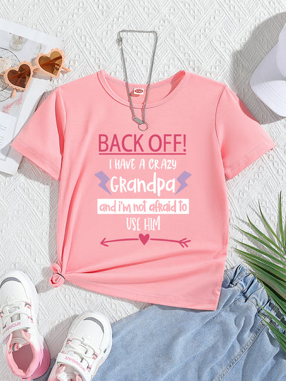 Girl clothing Casual Outings Playful Pink Girls' Slogan T-Shirt