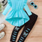 Girl clothing  Long Sleeve T-Shirt and Pants Set with Butterfly Pattern