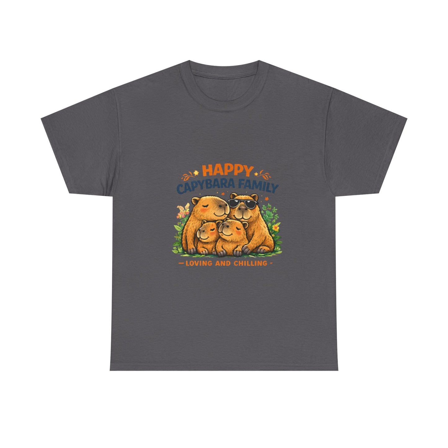 Happy Capybara Family T Shirt