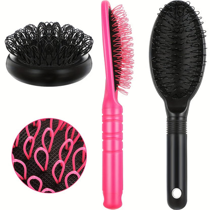 Style & Shine Hair  Unisex-Adult Hair Extension and Wig Styling Brush Set – Professional Detangling Paddle Brushes with Looped Nylon Bristles, Ergonomic Design, Lightweight for Easy Handling, Ideal for All Hair Types