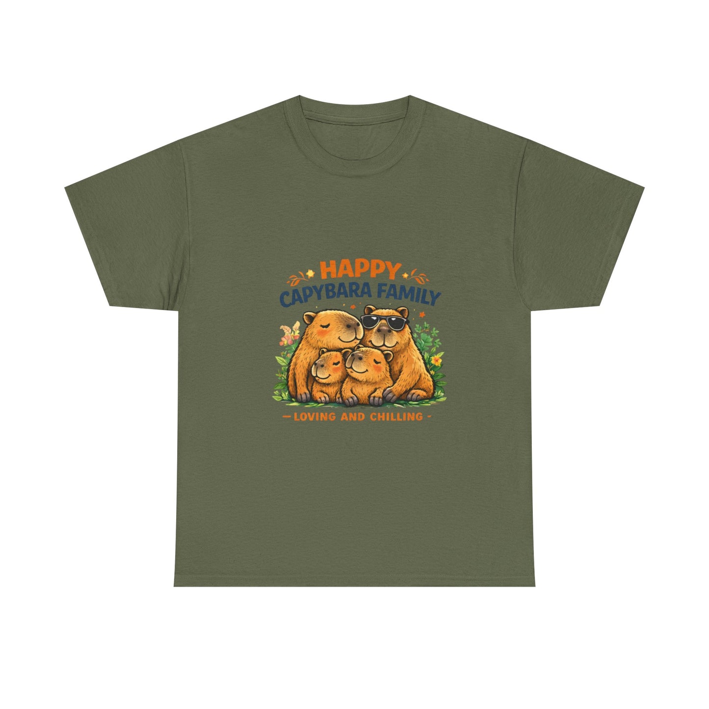 Happy Capybara Family T Shirt