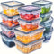 Kitchen  12 Pcs BPA Free Food Storage Containers Set Airtight Leak Proof Plastic Tubs With Lids Meal Prep Dishwasher Microwave Freezer Safe Pantry Kitchen Cabinet Organization