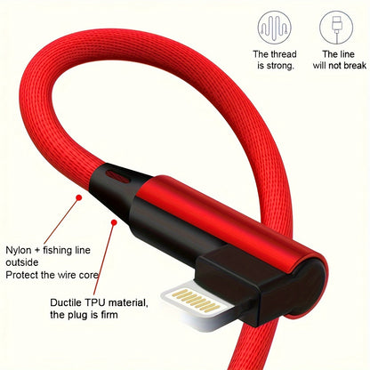 Mobile collection Fast Charging USB Cable for iPhone 14/13/12/12Pro/12ProMax 90 Degree USB-A to iOS Cable Right Angle Cord for iPhone 11/11Pro/XS MAX/XR/X/8/7/6 Plus /SE for iPad iPod for Airpods (for iPhone 5-14), BINBOOM