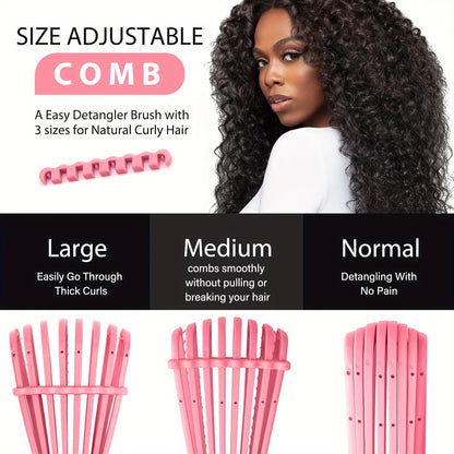 Style & Shine Hair  Curl Enhancer, Ultimate Detangling & Styling Kit: 8-Claw Comb and Continuous Spray Bottle - Perfect for All Hair Types, Wet or Dry Use, Fragrance-Free