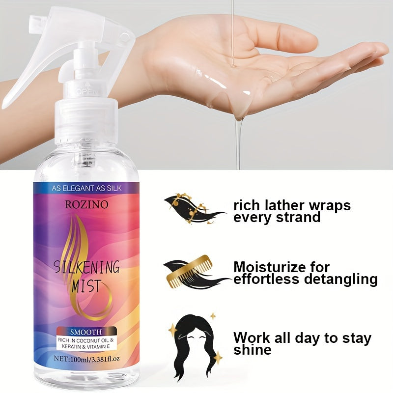 ROZINO Moisturizing Hair Spray – Glycerin-Infused Leave-In for Normal Hair/Style & Shine Hair