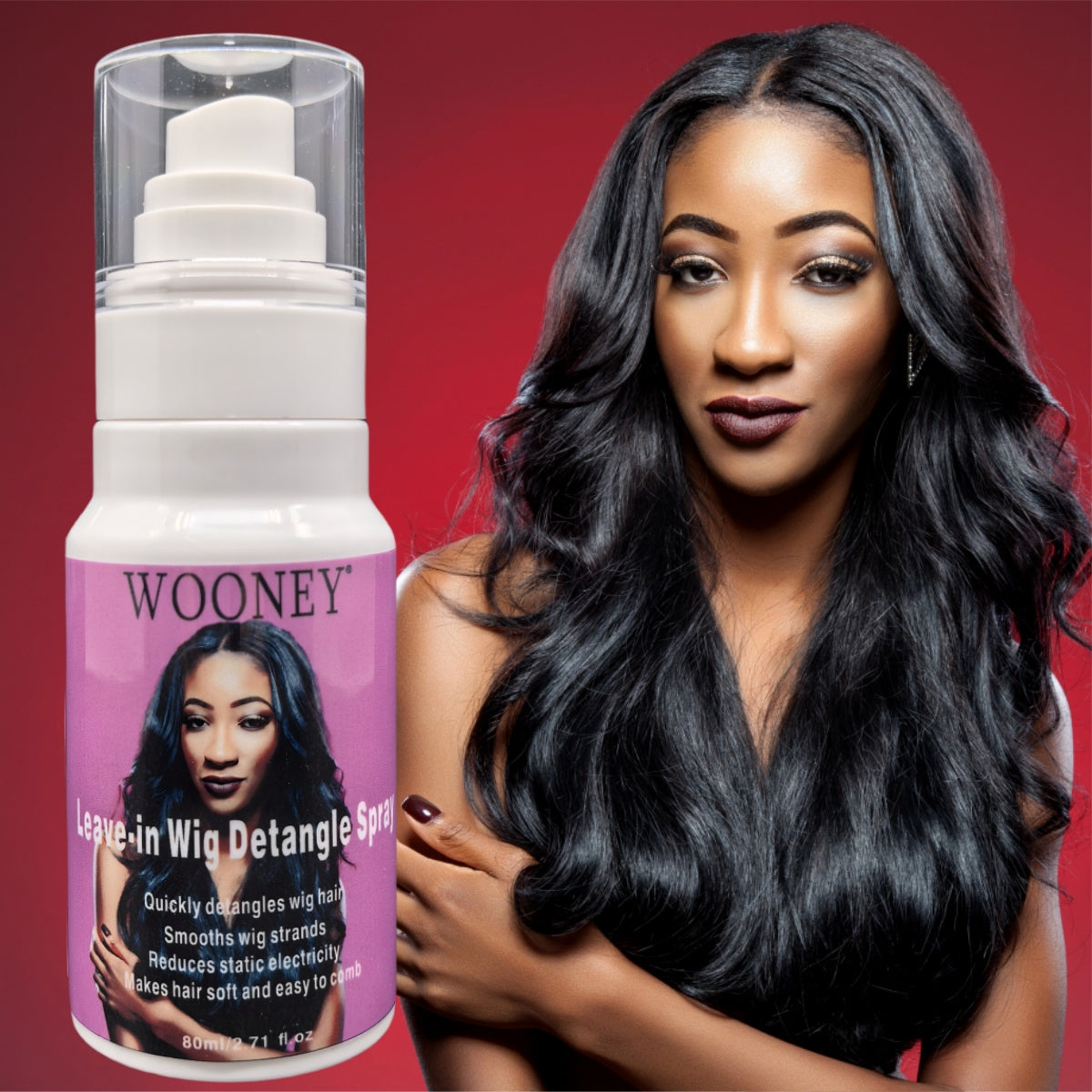 Style & Shine Hair  WOONEY Wig Smoothing Spray for Repairing Dry, Frizzy, And Voluminous Hair, Easy to Manage, No Rinse Required, 80ML