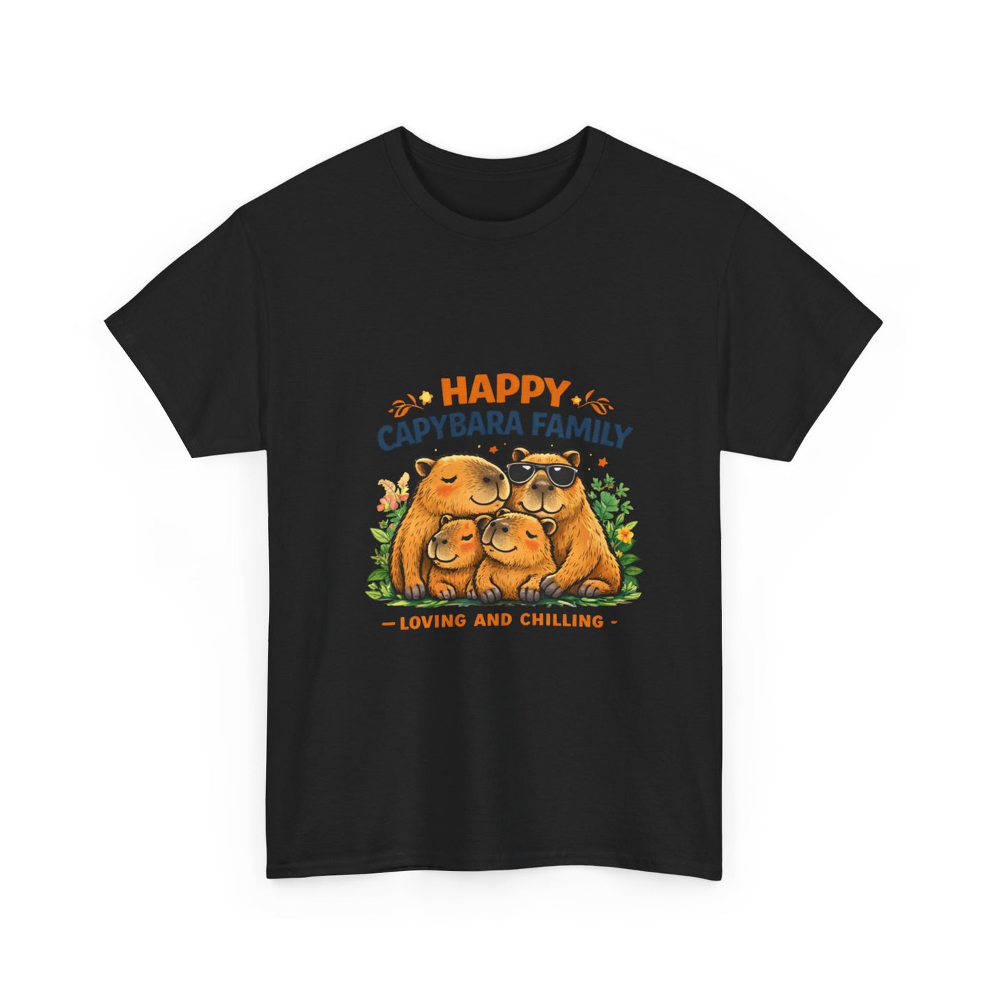 Happy Capybara Family T Shirt