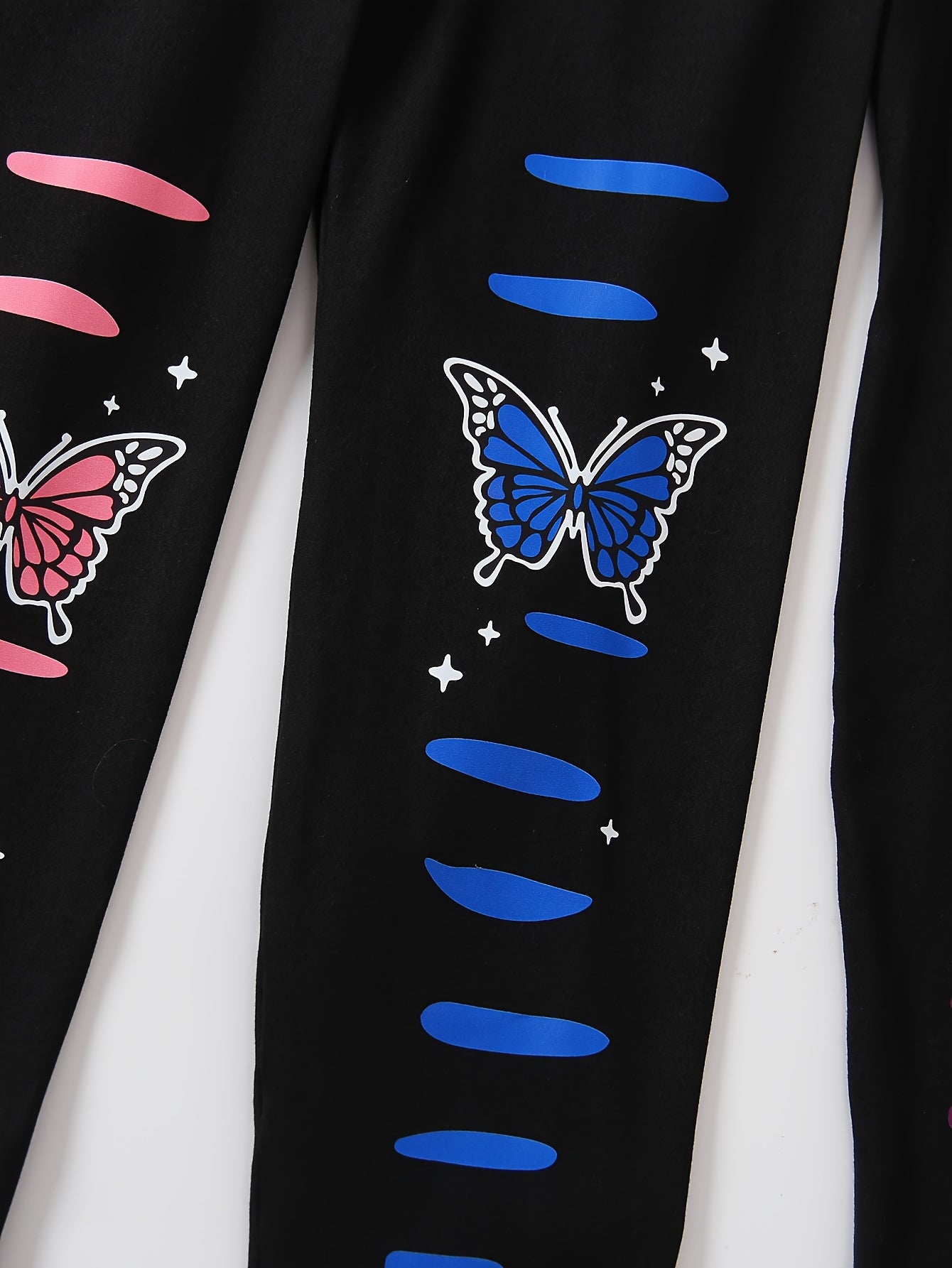 Girl clothing  3pcs Girls Vibrant Butterfly Print Slim Leggings Pants