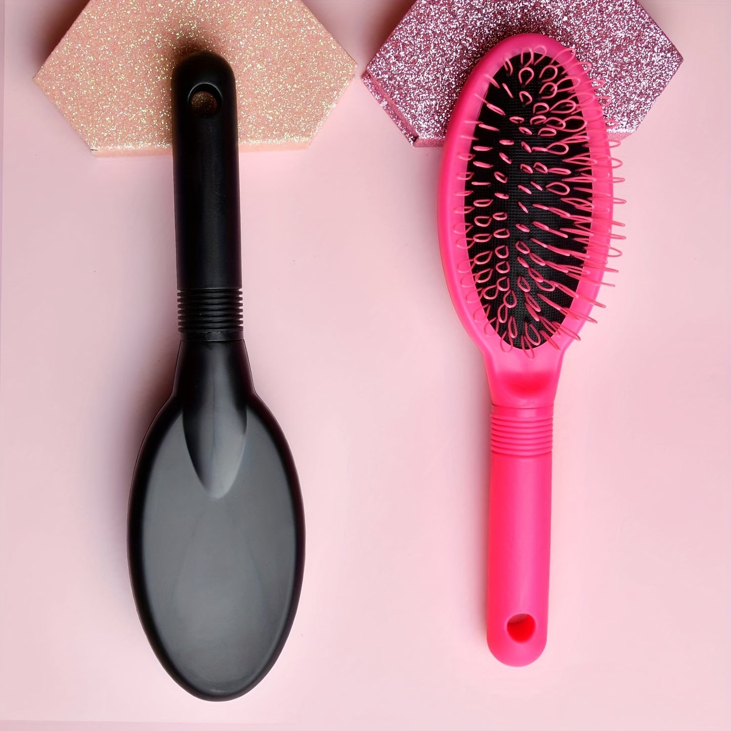 Style & Shine Hair  Unisex-Adult Hair Extension and Wig Styling Brush Set – Professional Detangling Paddle Brushes with Looped Nylon Bristles, Ergonomic Design, Lightweight for Easy Handling, Ideal for All Hair Types