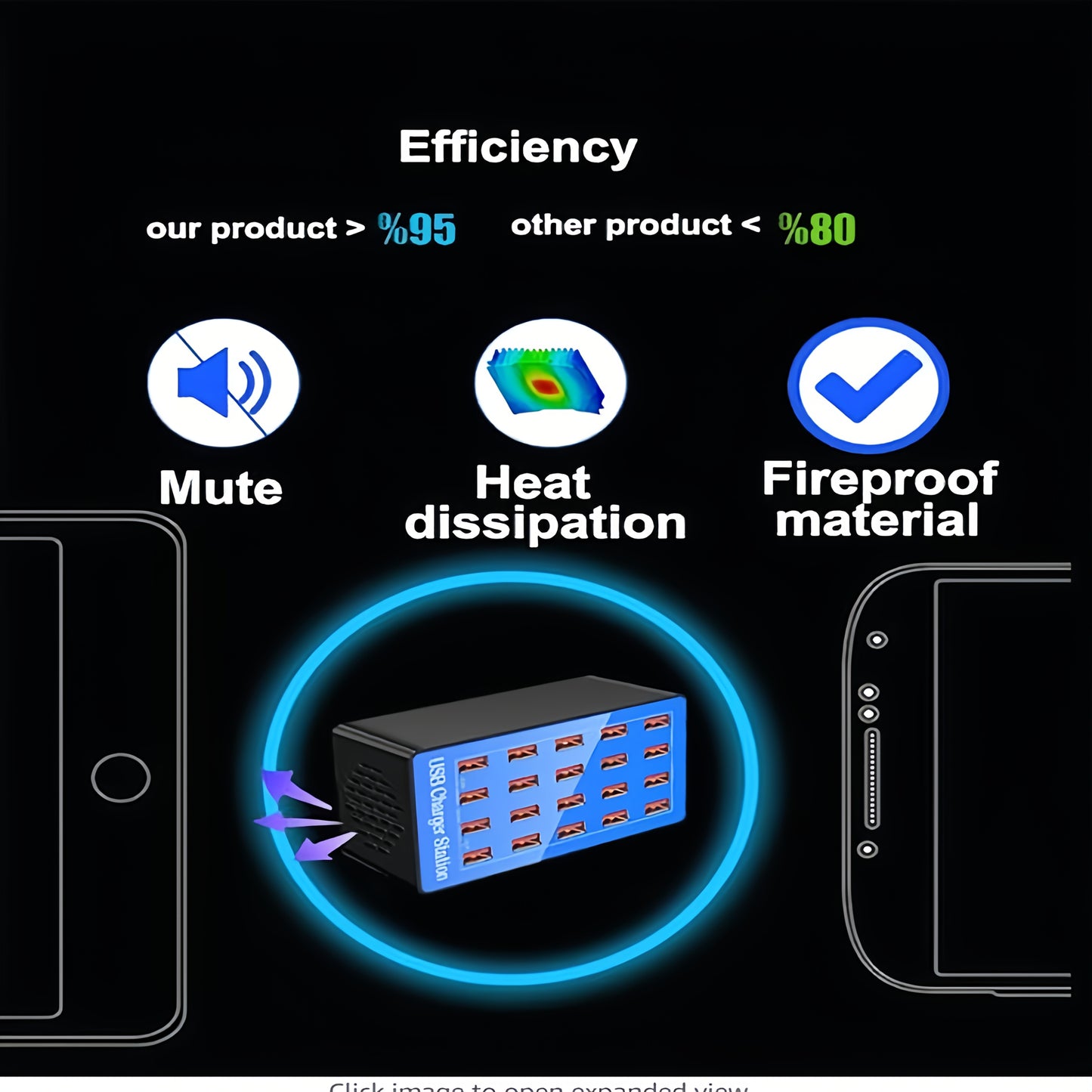 Mobile  Bala baxer USB Charger Station, 20 Ports 100W/20A Desktop USB Charging Station For Multiple Devices