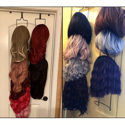 Style & Shine Hair  3pcs Wig Holder, Wig Accessory Storage Rack, Hanging Wig Head