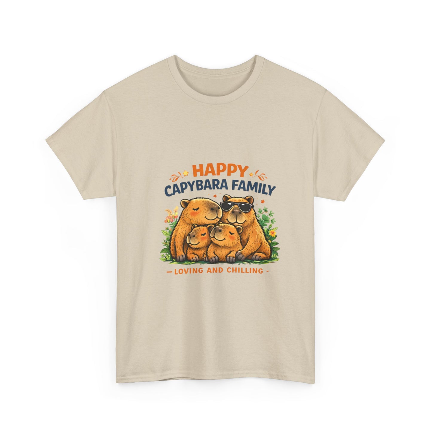 Happy Capybara Family T Shirt