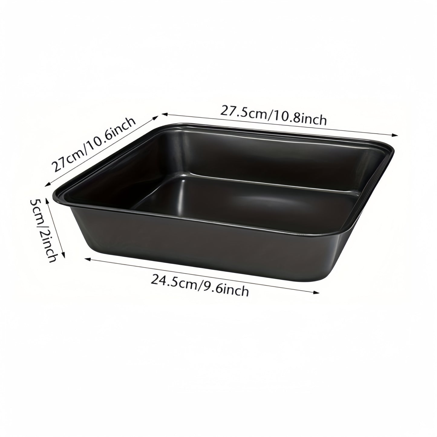 Kitchen   Stainless Steel Non stick Roasting Pan - Durable, Easy-Clean Baking Tray for Oven & Freezer, Rust-Resistant, 3 Sizes Available (Black), Rectangular Bakeware, Home