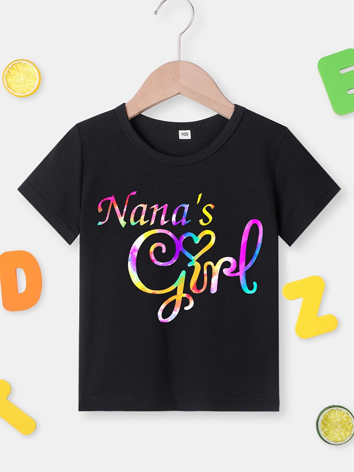 Girl clothing   "Nana's Girl" Print Creative T-Shirts