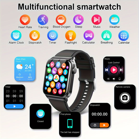 Mobile T50 Men's And Women's Smartwatch With Answering/making Calls, 1.85-inch Touch Screen Smartwatch, With A Stepper, Sleep Monitor ect.