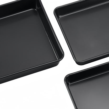 Kitchen   Stainless Steel Non stick Roasting Pan - Durable, Easy-Clean Baking Tray for Oven & Freezer, Rust-Resistant, 3 Sizes Available (Black), Rectangular Bakeware, Home