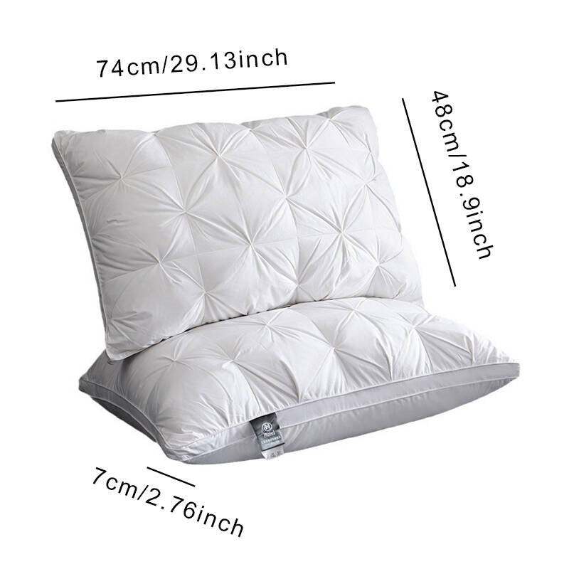 Bedroom   2pcs luxurious hotel quality neck support pillows - hypoallergenic, easy to clean, soft polyester filling, suitable for deep sleep and comfort