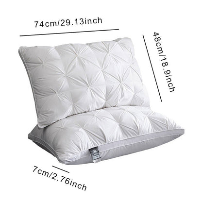 Bedroom   2pcs luxurious hotel quality neck support pillows - hypoallergenic, easy to clean, soft polyester filling, suitable for deep sleep and comfort