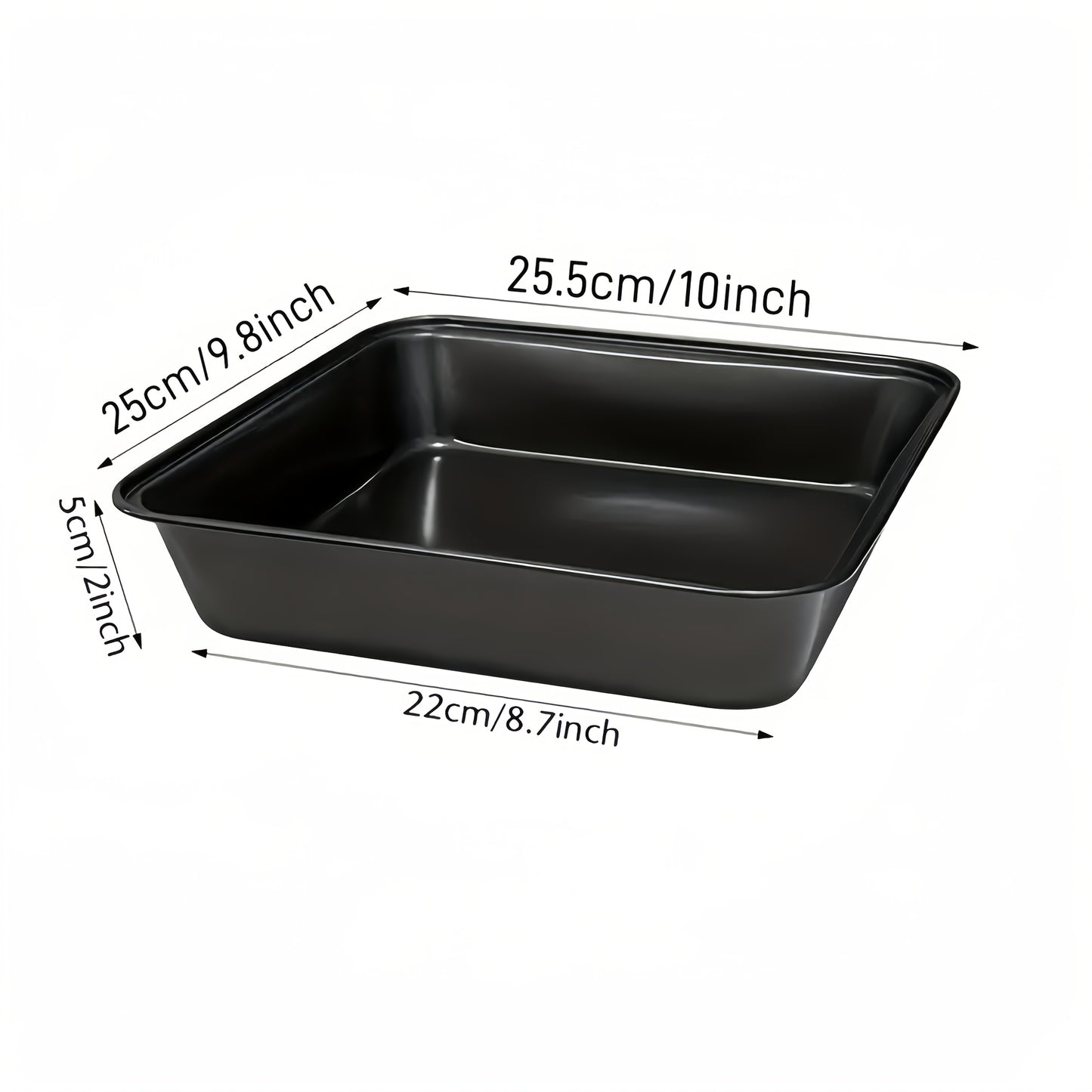 Kitchen   Stainless Steel Non stick Roasting Pan - Durable, Easy-Clean Baking Tray for Oven & Freezer, Rust-Resistant, 3 Sizes Available (Black), Rectangular Bakeware, Home