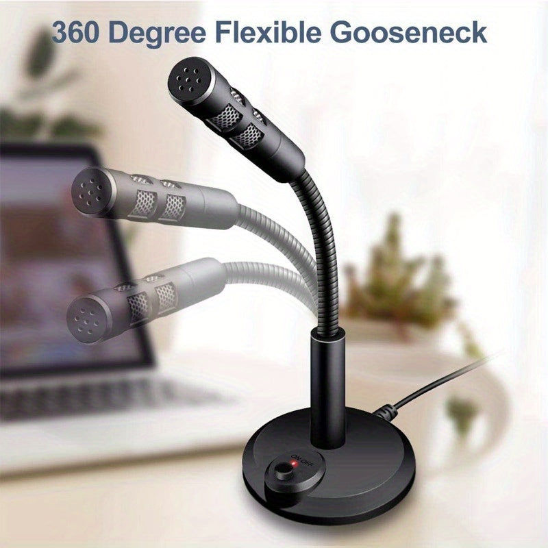 Laptop 360° Flexible GooseNeck Microphone with Noise Cancellation for PC and LaptopPc Gaming Accessory|Modern M