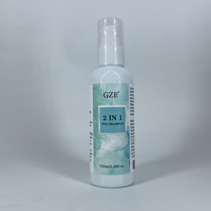 Style & Shine Hair  GZE 2-in-1 Wig Shampoo for Synthetic Hair, 100ml - Deep Cleansing & Moisturizing Soak & Rinse Formula, Revitalizes & Detangles, Ideal for Dry Hair